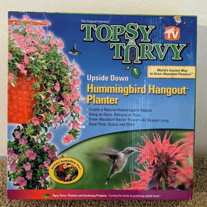 Topsy Turvy Upside Down Hummingbird‎ Hangout Planter New in Open Box
